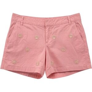 Castaway Nantucket Island Pink Seashell Embroidered Chino Shorts Womens 6 Preppy